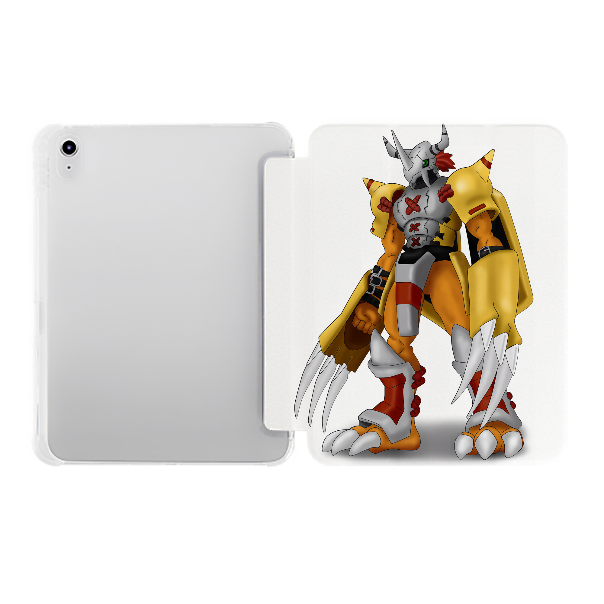 （画像用） Digimon デジタルモンスター/デジモン IPad ケース ペン収納付き 三つ折りスタンド PUレザー×シリコン 対応機種9.5/10.5/10.9インチ